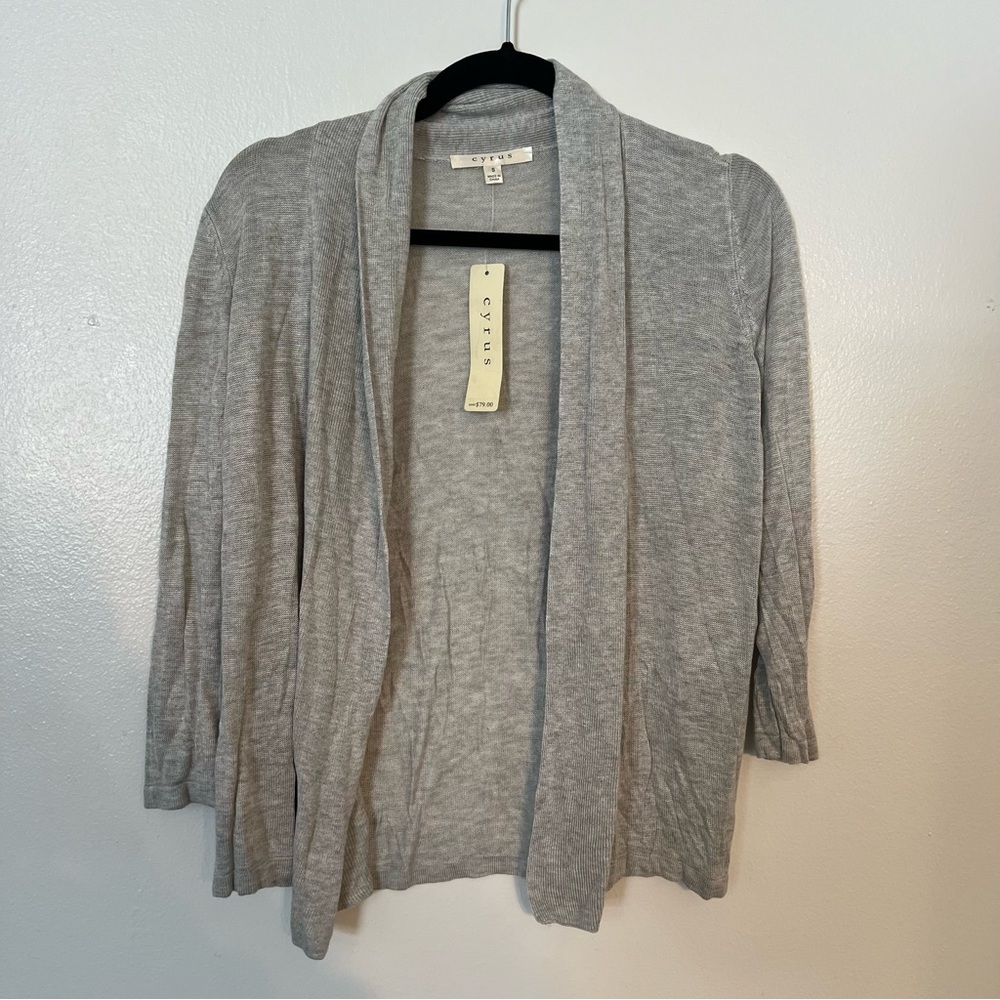 NWT Cyrus Grey Open Front Cardigan S
